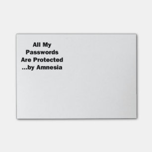 Notas Post-it® Todas mis contraseñas son protegidas… por la