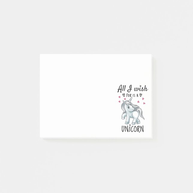 Notas Post-it® Todo lo que deseo es un Unicornio (Anverso)