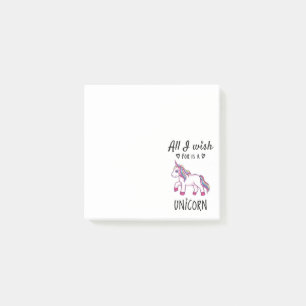 Notas Post-it® Todo lo que quiero es una Unicornio