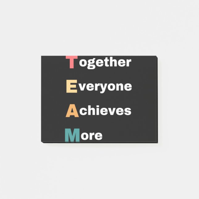 Notas Post-it® Together Everyone Achieves More (Anverso)