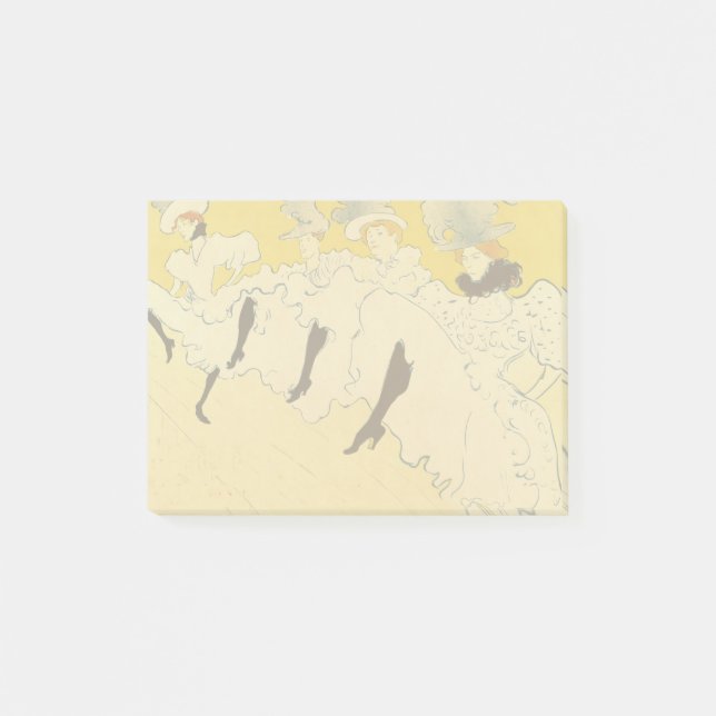Notas Post-it® Tolouse-Lautrec Dancing Girls Yellow Poster Art (Anverso)