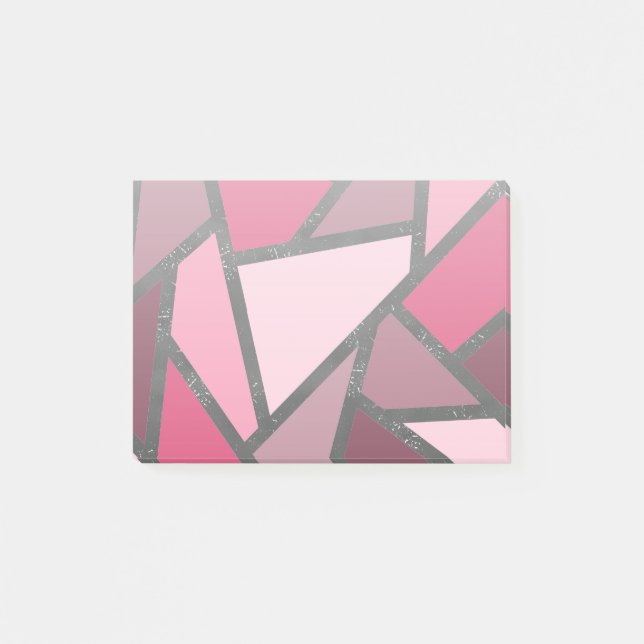 Notas Post-it® Tonos de vidrio tintado rosa (Anverso)