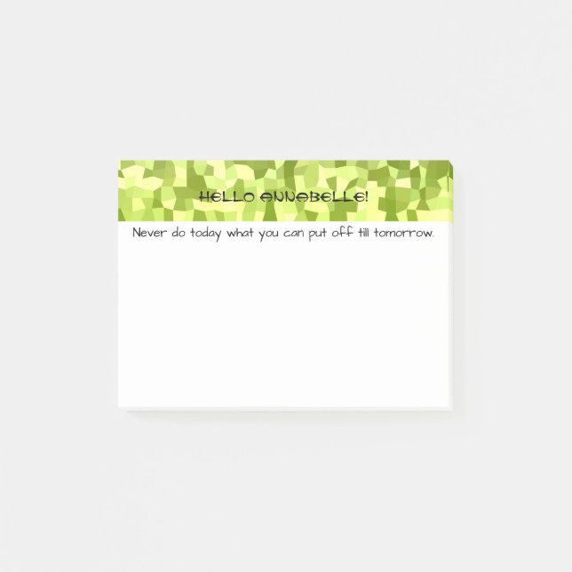 Notas Post-it® Tonos del Mosaico Verde (Anverso)