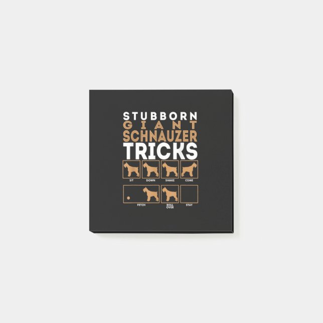 Notas Post-it® Tonto gigante Schnauzer Tricks Perro Tricks (Anverso)