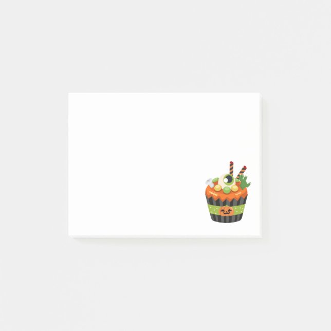 Notas Post-it® Torta de Halloween dulce y espeluznante con un gra (Anverso)