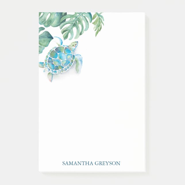 Notas Post-it® Tortuga acuática tropical (Anverso)