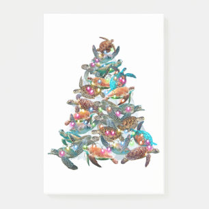 Notas Post-it® Tortuga Árbol de Navidad Ornamento de Navidad Topp