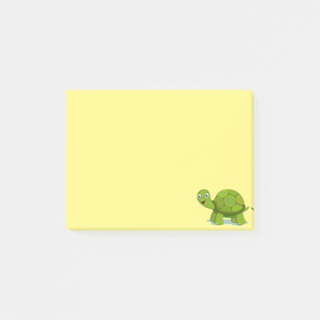 Notas Post-it® Tortuga linda en amarillo (Anverso)