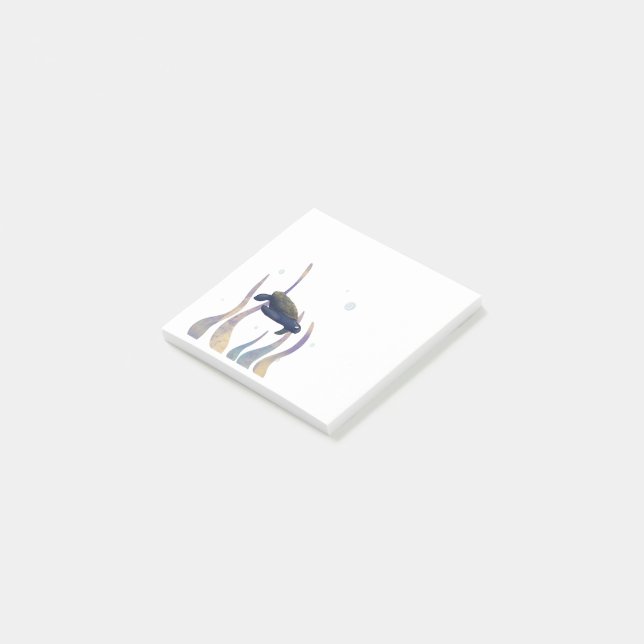 Notas Post-it® Tortuga marina en algas marinas (En perspectiva)
