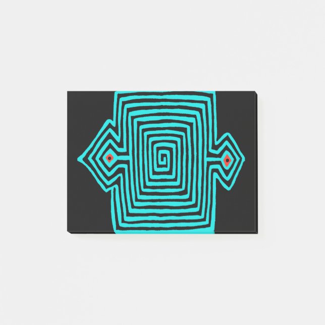 Notas Post-it® Tortuga Mola de Panamá - Azul Negro (Anverso)