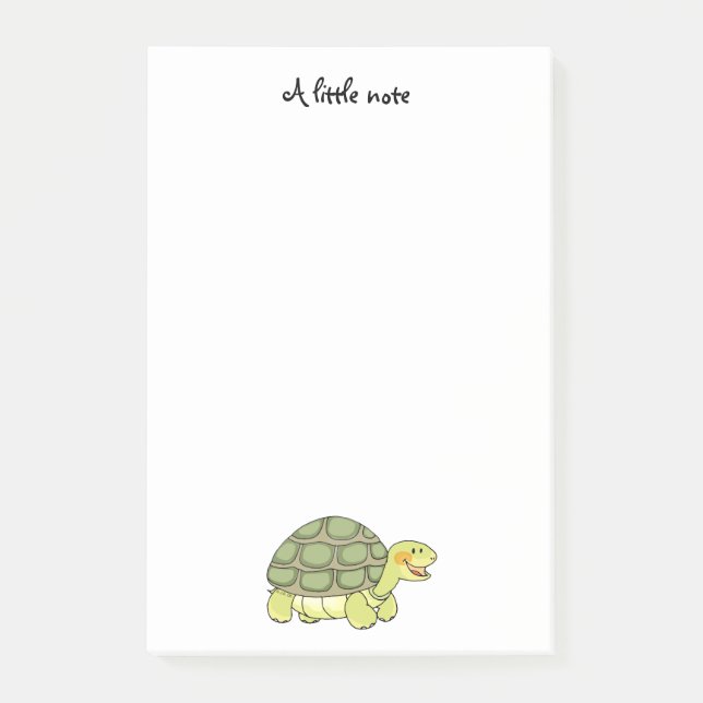 Notas Post-it® tortuga sonriente linda (Anverso)