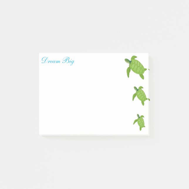 Notas Post-it® Tortugas Marinas Adorables & Caligrafía (Anverso)