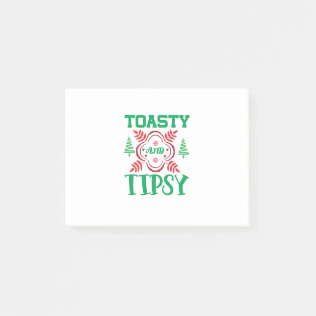 Notas Post-it® Tostada De Arte De Navidad Y Tipsy (Anverso)