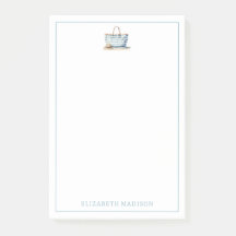 Tote de playa de rayas blancas y azules costeras