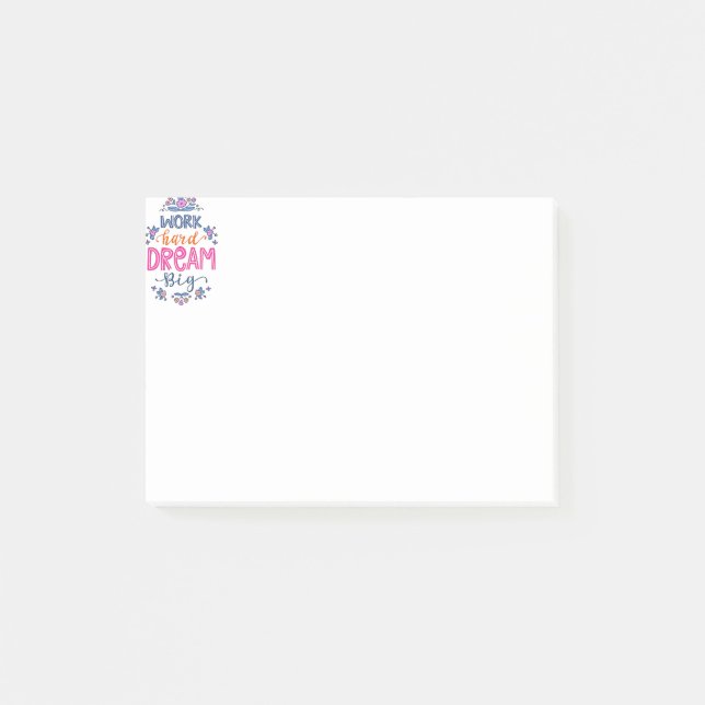 Notas Post-it® Trabaja duro (Anverso)
