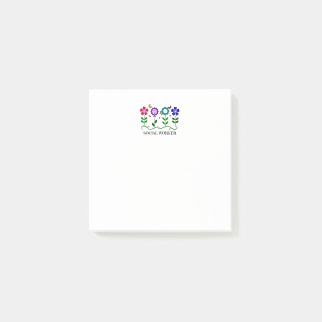Notas Post-it® Trabajador social, diseño popular, (Anverso)