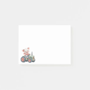 Notas Post-it® Tractor de animales de la granja de cerdos