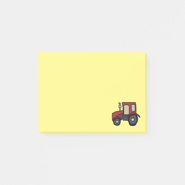 Notas Post-it® Tractor de granja roja (Anverso)
