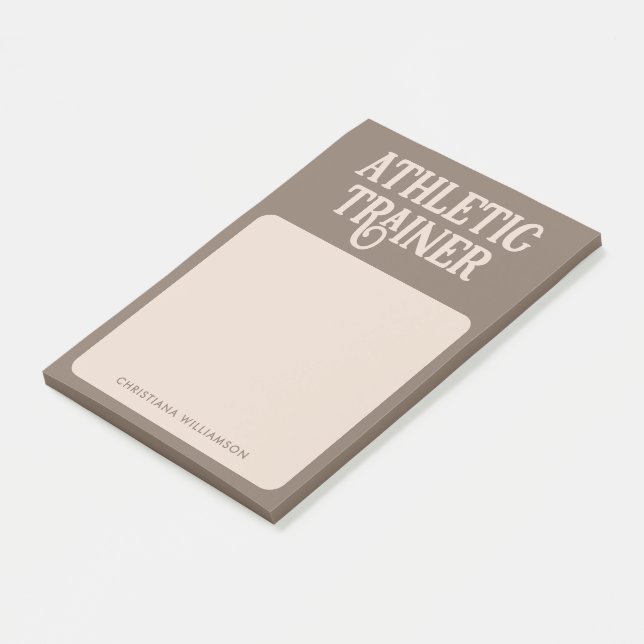 Notas Post-it® Trainer atlético de nombre personalizado (En perspectiva)
