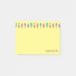 Notas Post-it® Trama de pádel amarillo púrpura morado moderno