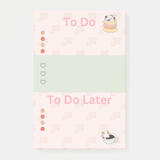 Notas Post-it® Tratar gatos (Anverso)