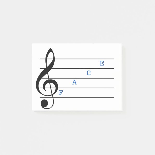 Notas Post-it® Treble Clef Post-it Notes (Espacios) (Anverso)
