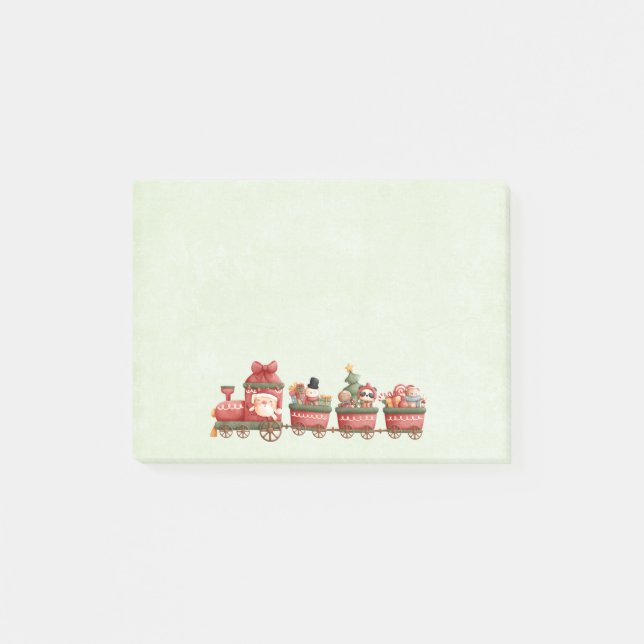 Notas Post-it® Tren navideño bonito con juguetes (Anverso)