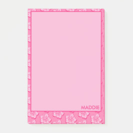 Notas Post-it® Trendy Preppy Pink Tropical Floral