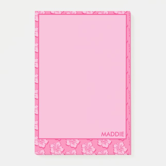 Notas Post-it® Trendy Preppy Pink Tropical Floral  (Anverso)
