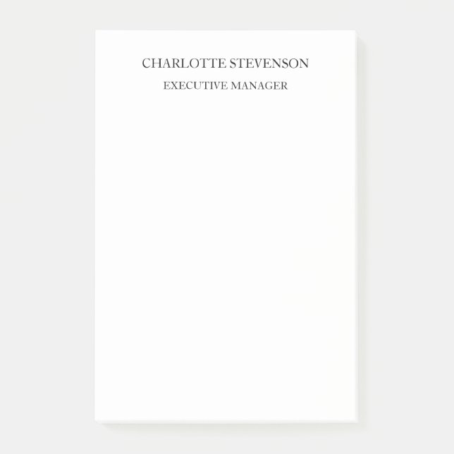 Notas Post-it® Trendy Professional White Plain Simple Minimalist (Anverso)