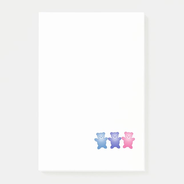 Notas Post-it® Tres osos (Anverso)