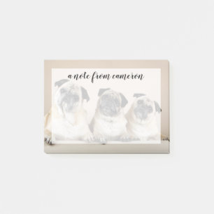 Notas Post-it® Tres Pugs En La Fila