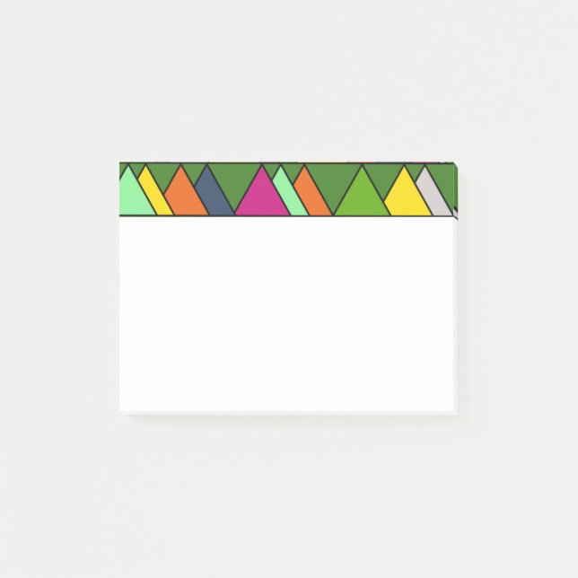 Notas Post-it® Triángulos de flores (Anverso)