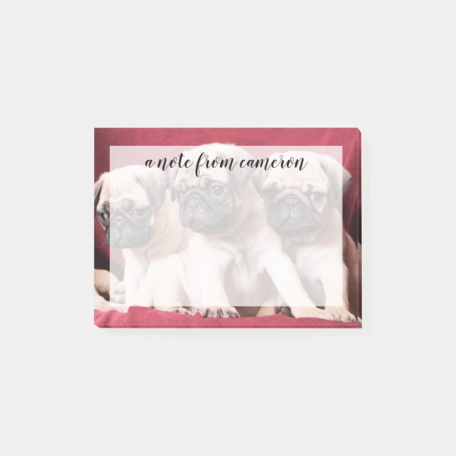 Notas Post-it® Trillizos Pug (Anverso)