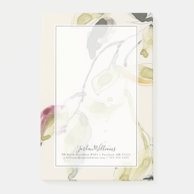 Notas Post-it® Tríptico de la rama de la hoja de la acuarela (Anverso)