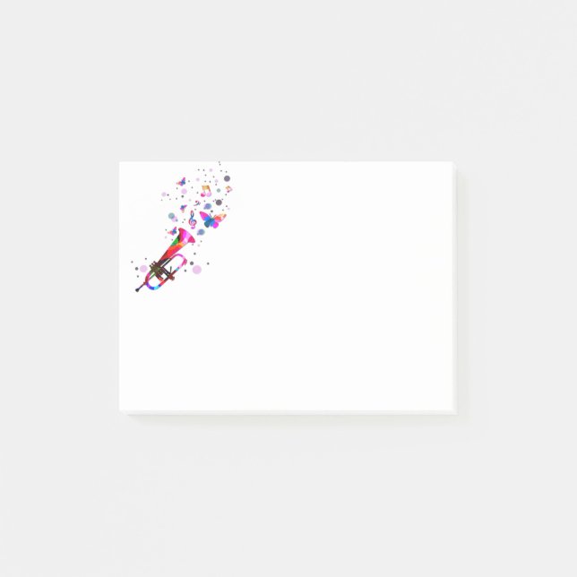 Notas Post-it® Trompeta festiva (Anverso)