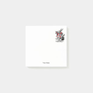 Notas Post-it® Trompetista Conejo Blanco Alice Adv en Wonderland