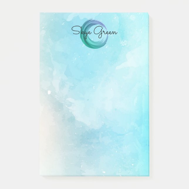 Notas Post-it® Trullo femenino de la acuarela del monograma (Anverso)