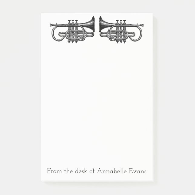 Notas Post-it® Trumpets personalize (Anverso)