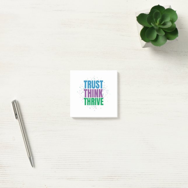 Notas Post-it® Trust Think Thrive – Motivational Quote Design (Oficina)