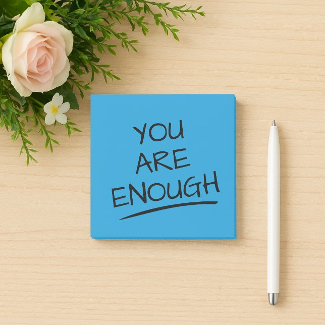 Notas Post-it® Tú Eres Suficiente Positivo (Blue you are enough sticky notes! Positivity for you and others!)