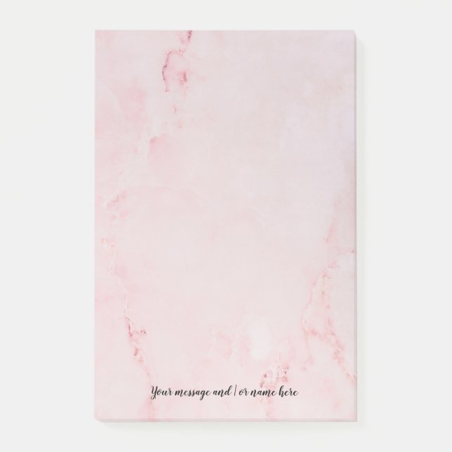 Notas Post-it® Tu Mensaje Mármol Rosa (Anverso)