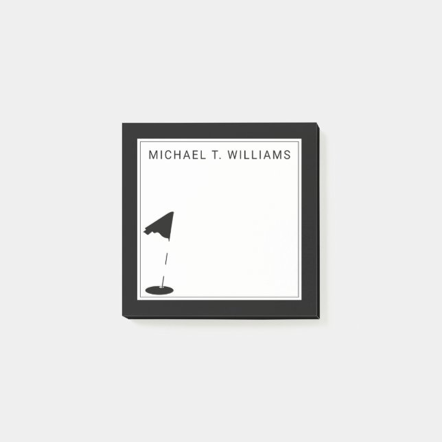 Notas Post-it® Tu nombre | Bandera de golf (Anverso)