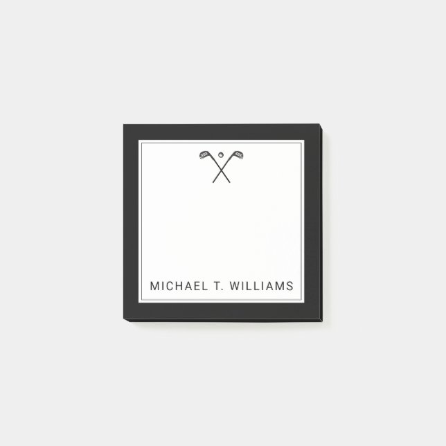 Notas Post-it® Tu nombre | Clubes de golf (Anverso)