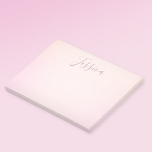 Notas Post-it® Tu nombre   Elegante Guión suave Ombre suave