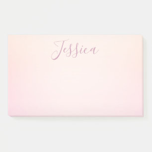 Notas Post-it® Tu Nombre Elegante Script Sombreado Suave