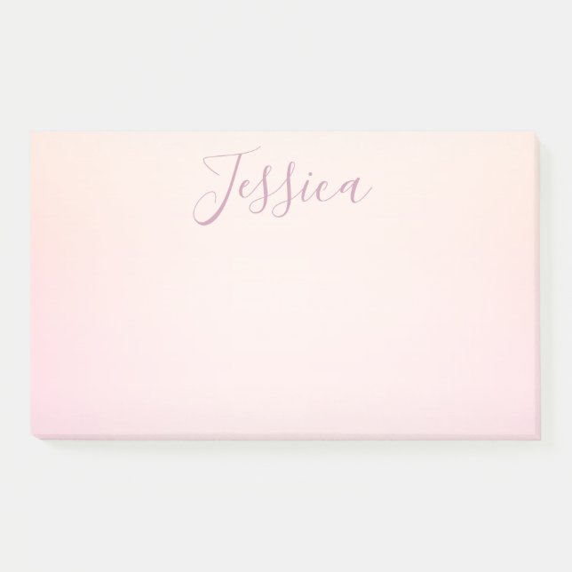 Notas Post-it® Tu Nombre | Elegante Script Sombreado Suave (Anverso)