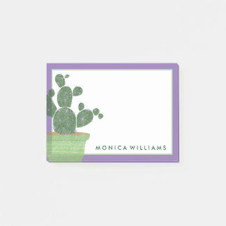 Notas Post-it® Tu texto | Cactus Suculento de Acuarela