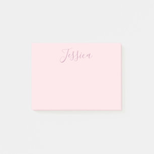Notas Post-it® Tu texto Elegante guión y rosa suave