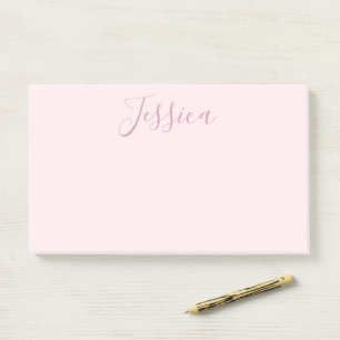Notas Post-it® Tu texto Elegante guión y rosa suave
